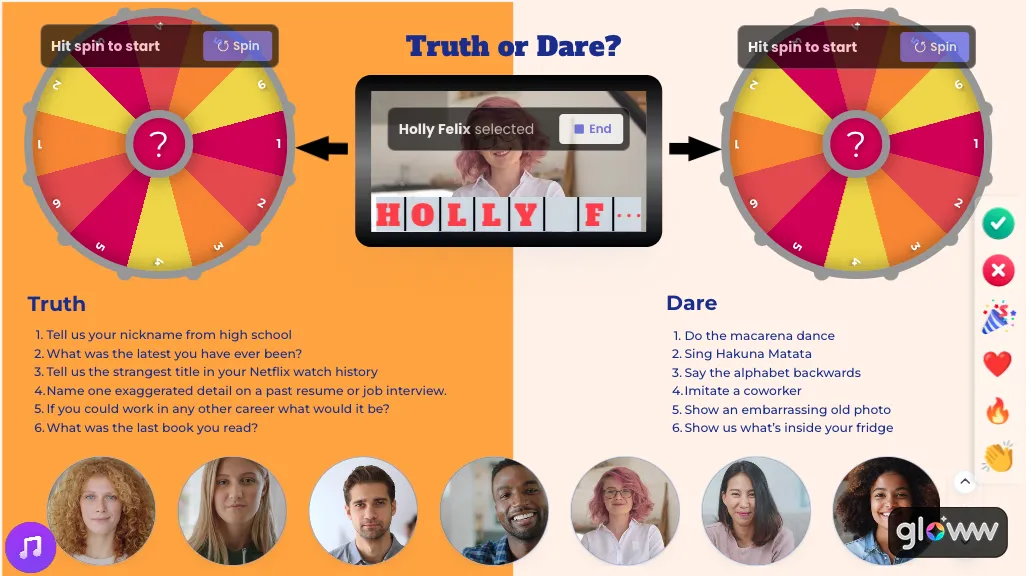 truth or dare team activity orange