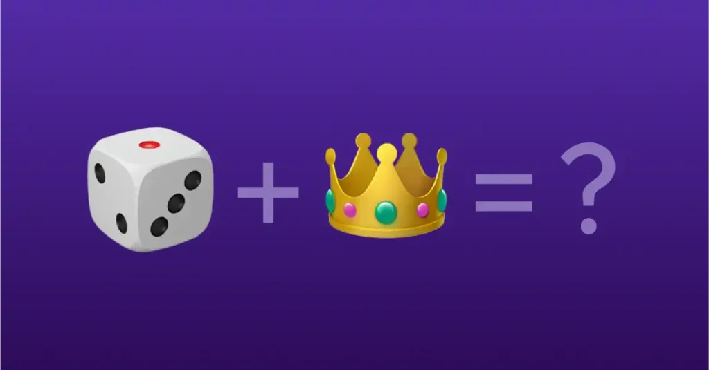 Movie Emoji Trivia Challenge with a cube and a crown