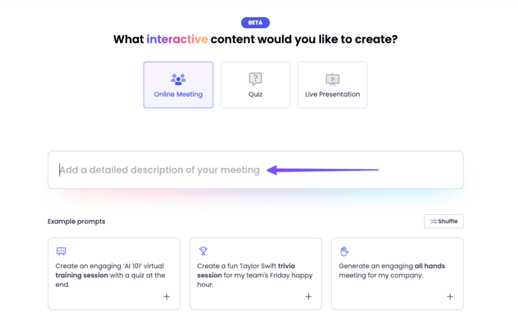 click on generate Ai