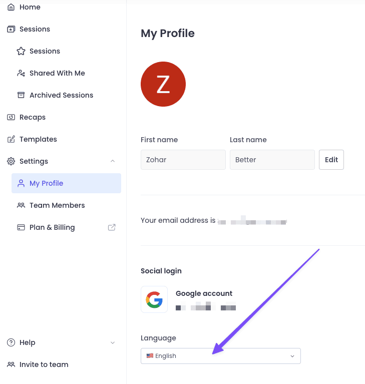 my profile